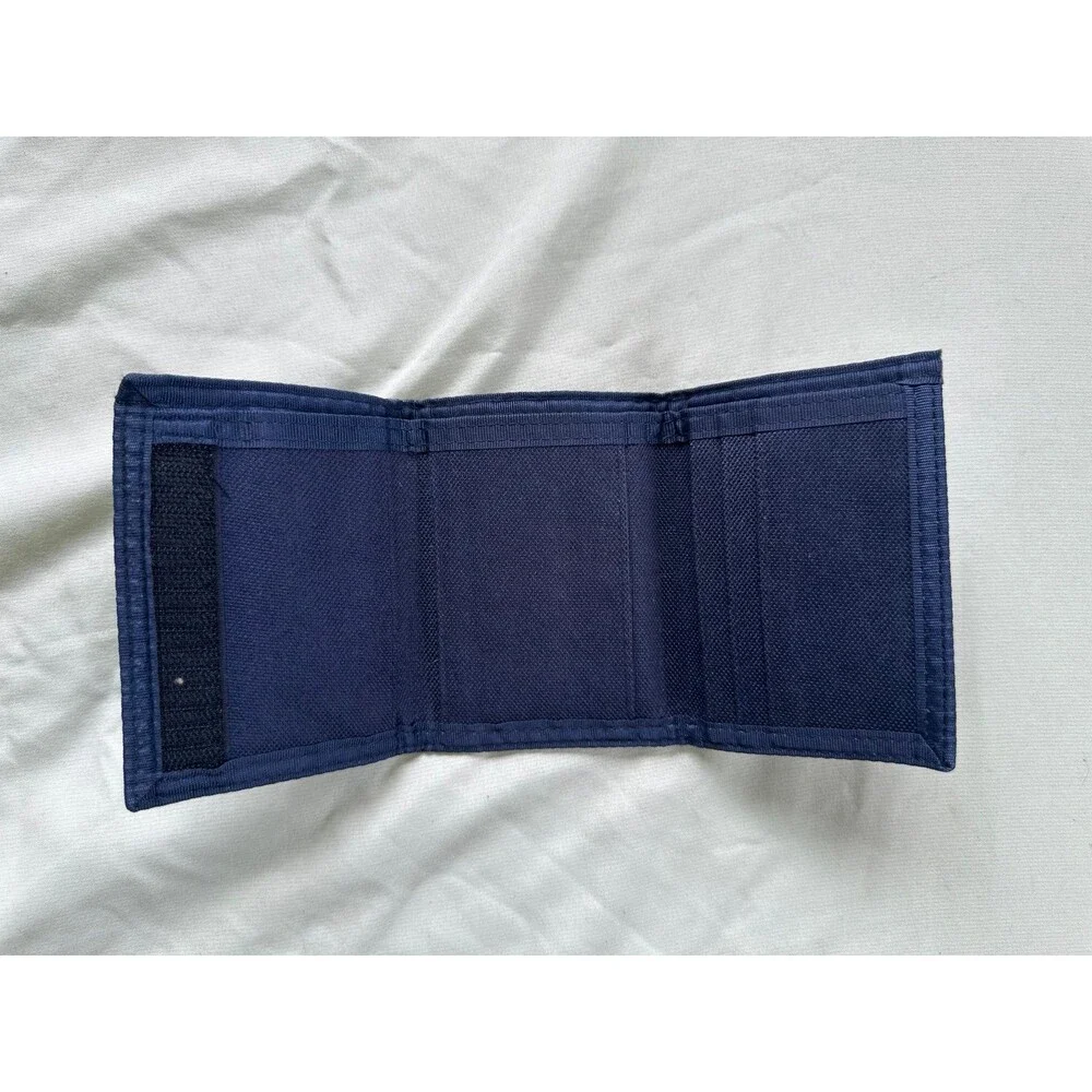 Men's Canvas Navy Hook Loop Sports Dive Scuba Billfold Trifold 70s 80s Wallet